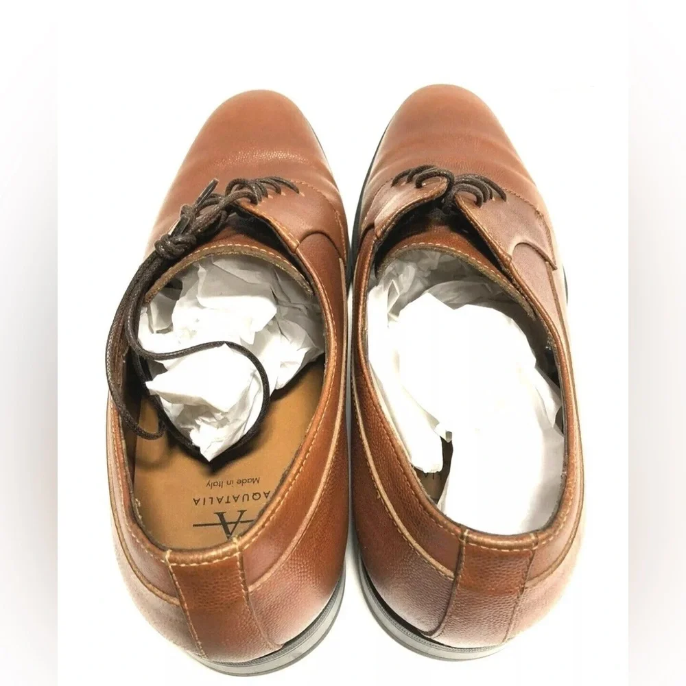 Aquatalia Decker Scotch Grain Men's Oxford Dress Shoes, Size 9.5 M